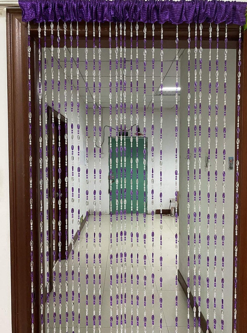 ZiDeTang Acrylic Beaded Door Curtain Home DÃ©cor Tassel Room Divider Curtain (Purple, 100cm by 195cm) - Image 1